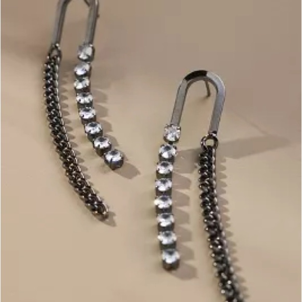 Anthropologie | U-SHAPED CRYSTAL DROP EARRINGS | NWT